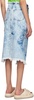 Blue Acid Wash Denim Midi Skirt