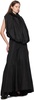 Black Open Back Bow Balloon Maxi Dress