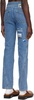 Blue Curved Seam Jeans