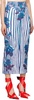 White & Blue Flower Body Morphing Maxi Skirt