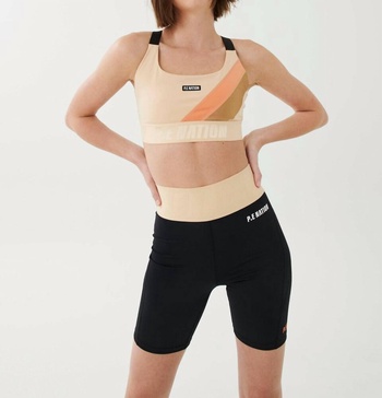 comeback sports bra in wheat