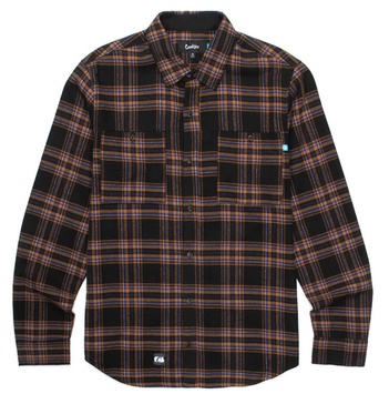 triumph heavy long sleeve flannel in black/brown