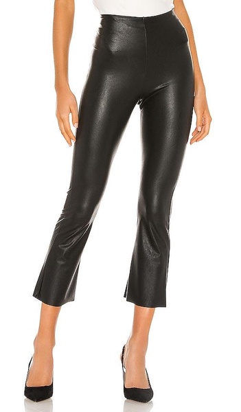 Faux Leather Cropped Flare Pant