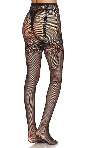 Fishnet With Faux Garter Tight