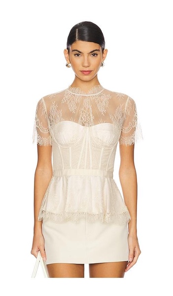 Kehlani Lace Short Sleeve Bustier Top