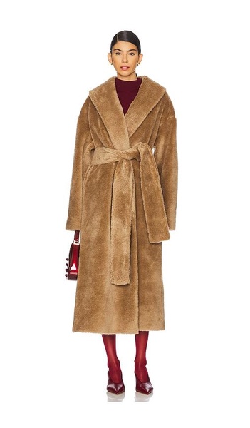 Faux Fur Wrap Coat