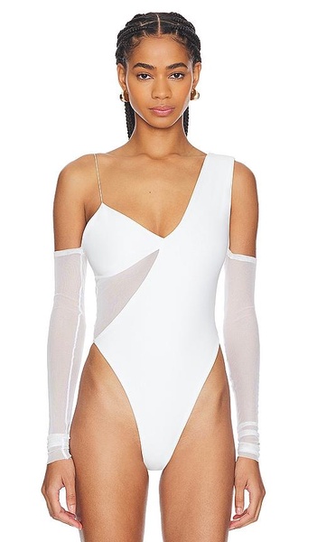 Off Shoulder Mesh Bodysuit