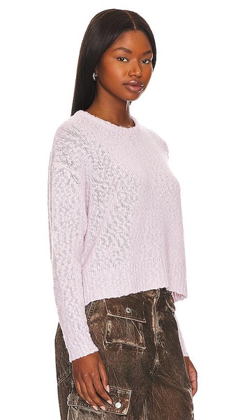 Cropped Boxy Texture Crew Neck