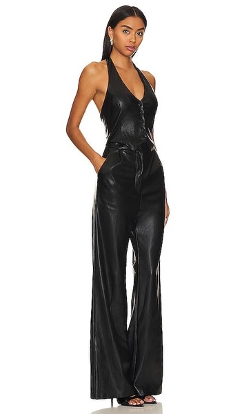 X Revolve Isadore Faux Leather Jumpsuit