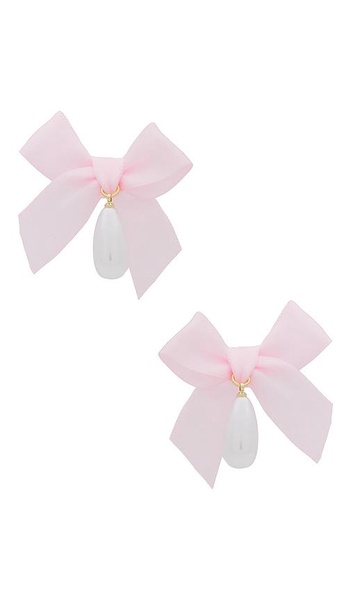 Bow Drop Pearl Earrings