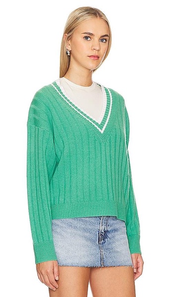 Cashmere Varsity V-neck Sweater