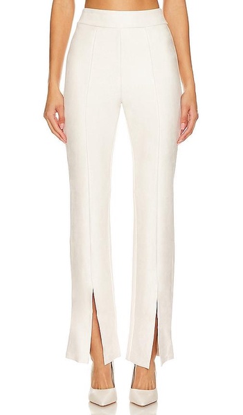 Faux Suede Split Front Pant