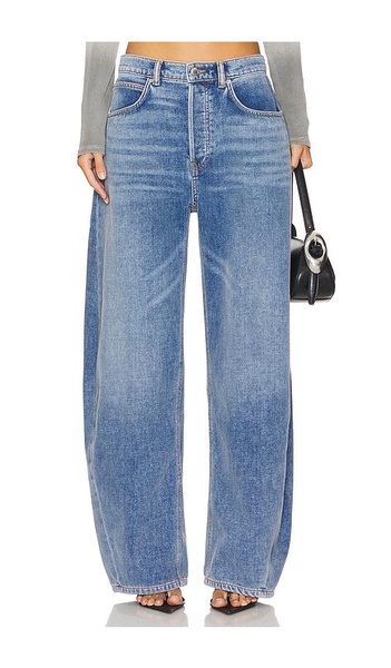 Oversized Rounded Low Rise Jean Brushed Denim