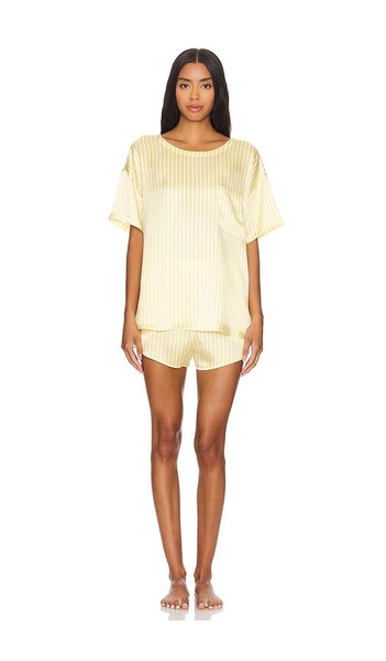 Washable Silk Tee Short Set