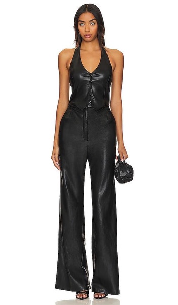 X Revolve Isadore Faux Leather Jumpsuit