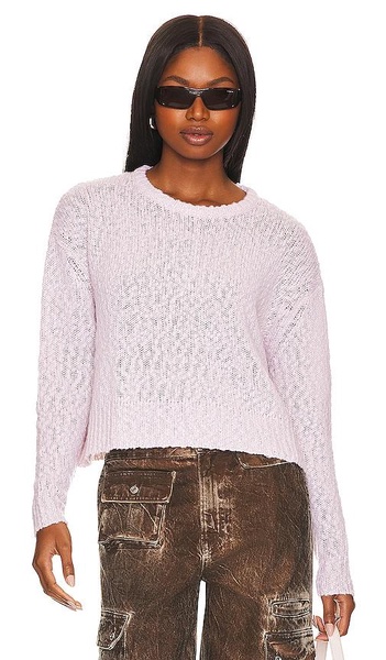 Cropped Boxy Texture Crew Neck