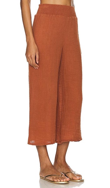 Medina Smocked Waist Cropped Pant