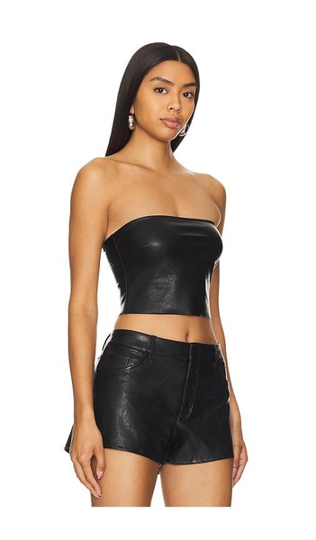 Faux Leather Tube Top