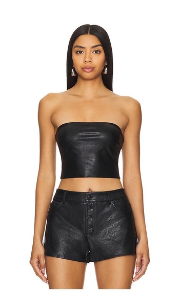 Faux Leather Tube Top