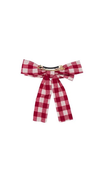 Gingham Antoinette Bow Barrette