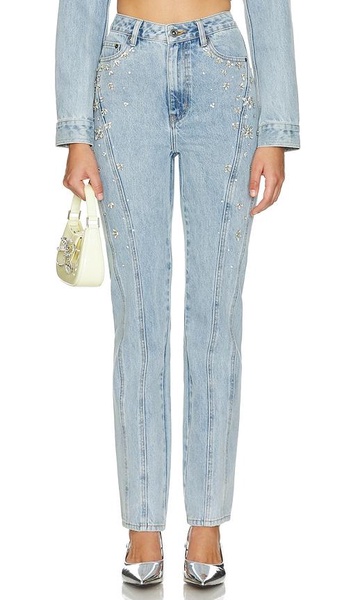 Crystal Embellished Denim Jeans