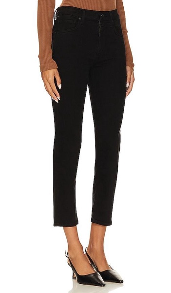 isola straight crop jean in plush black