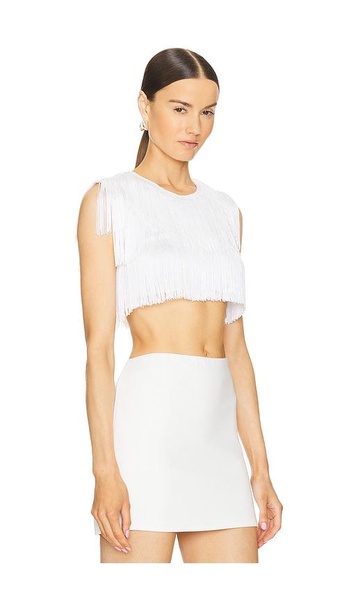 Midriff Sleeveless Fringe Tee