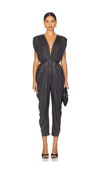 Square Sleeve Waterfall Jumpsuit