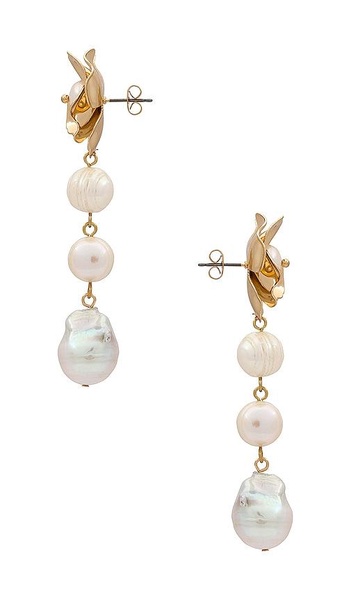 Pearl And Flower Earrings