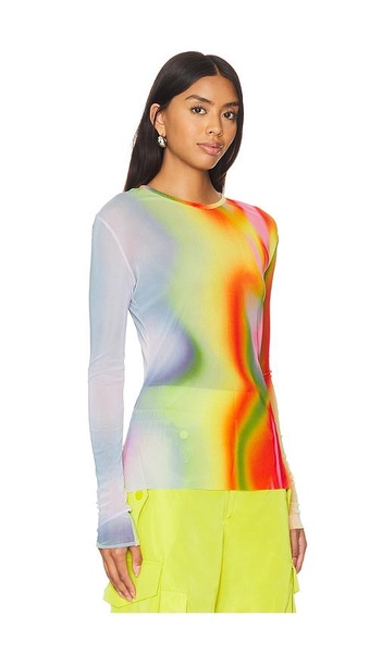 Rainbow Heatwave Mesh Top