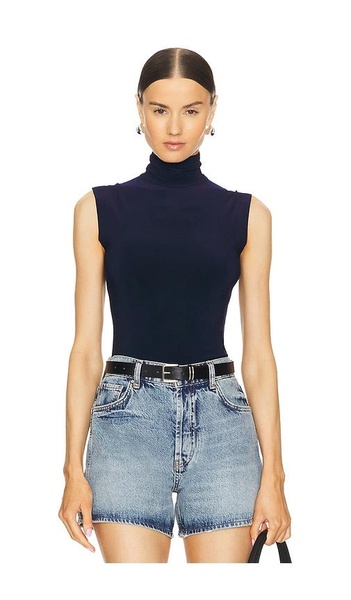 Slim Fit Sleeveless Turtleneck Top