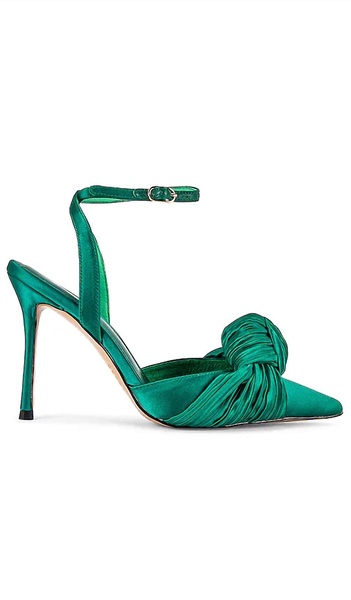 bonnie satin pump in emerald