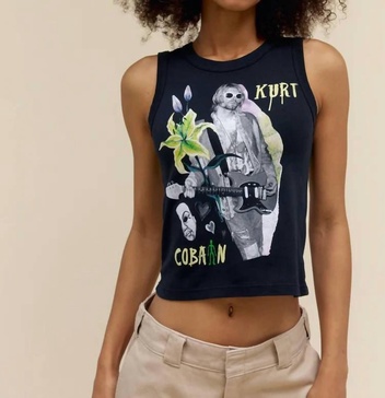 kurt cobain lily roth shrunken tank in black onyx