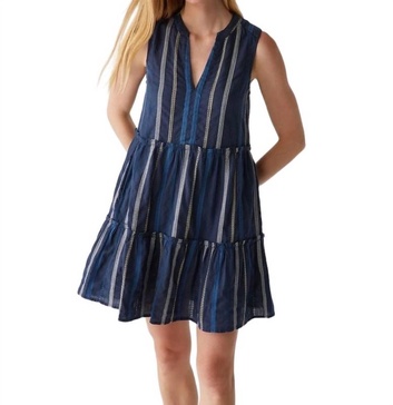 anna tiered dress in nocturnal combo