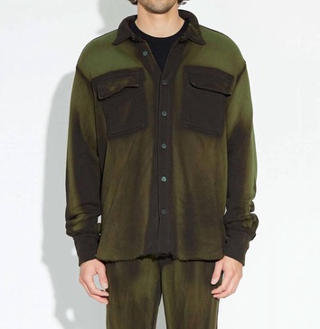 bronx buttondown sweatshirt in forest green cast