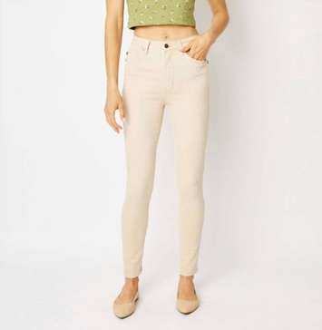 women's high waist skinny jeans in bone