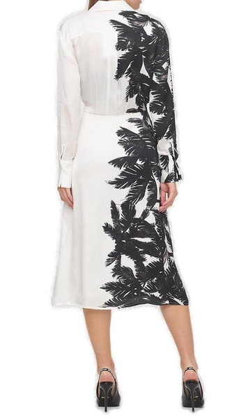 Ermanno Scervino Palm Printed Midi Dress