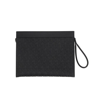 Ferragamo Gancini Embossed Zipped Clutch Bag