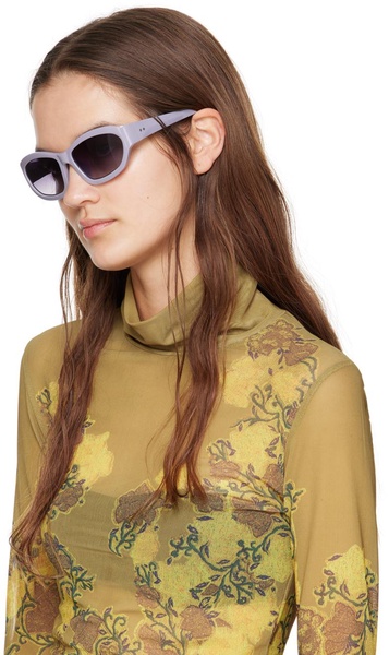 Purple Linda Farrow Edition Goggle Sunglasses