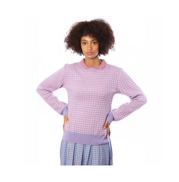 Women's Bellemere Tweed Merino Pullover With Pearl Collar