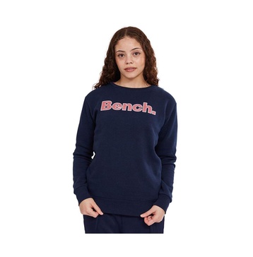 Bench Raina womens sweatshirt crew neck navy with pink logo