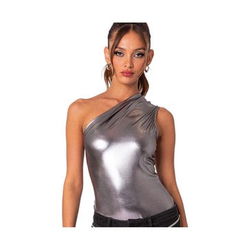 Women's Feona gathered metallic bodysuit