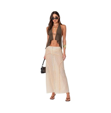 Women's Inside Out Sheer Lace Maxi Skirt