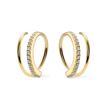 Double Hoop Earrings - Harley Pave