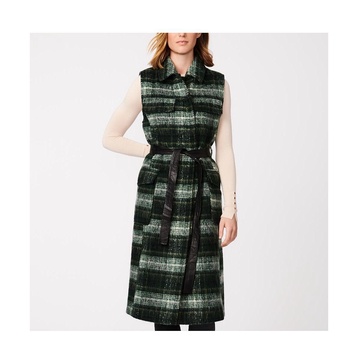 Women's Long Plaid Wool Vest