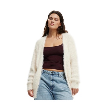 Women's Faux Hair Longline Cardigan