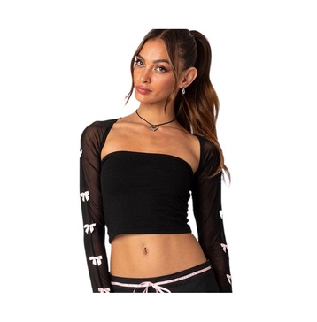 Women's Bow Babe Sheer Mesh Shrug