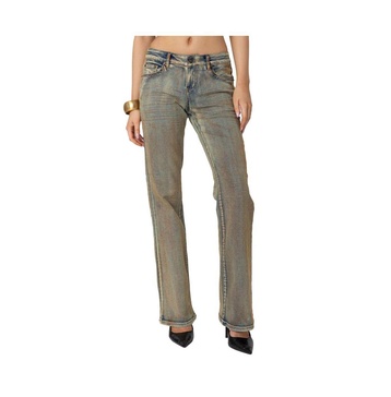 Women's Boot Cut Low Rise Mud Washed Jeans