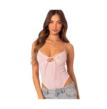 Women's Lacey Knit Cut Out Bodysuit