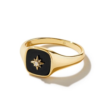 Gold Signet Ring - Amara Black